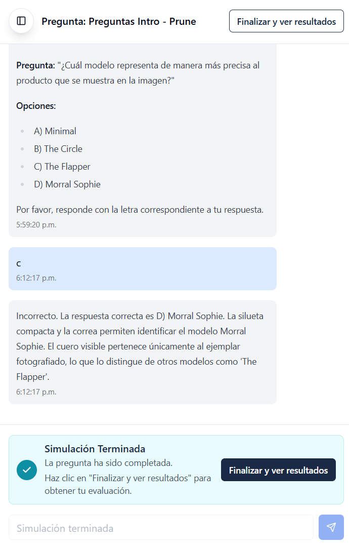 Pantalla de GOTA con el campo donde el vendedor escribe su respuesta abierta.